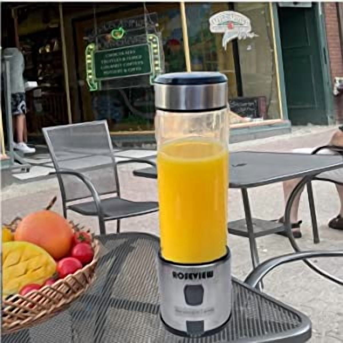 Smoothie blender USB rechargeable ROSEVIEW glass bottle jet blender mini cordless blast jar for shakes and smoothies blend mixer handheld  mini juicer