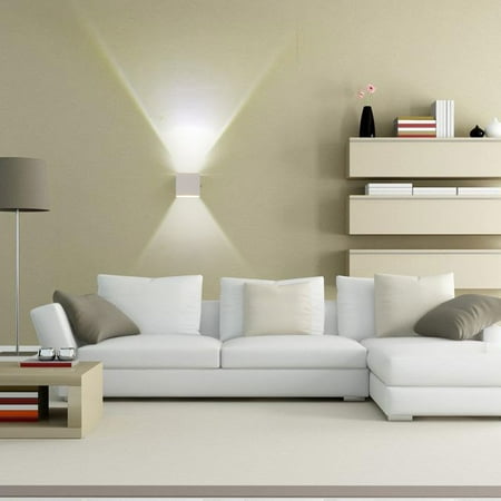 

Square LED Wall Lamp Creative Modern Wall Sconce Indoor Wall Light Decor for Living Room Bedroom Corridor Stairs (White)