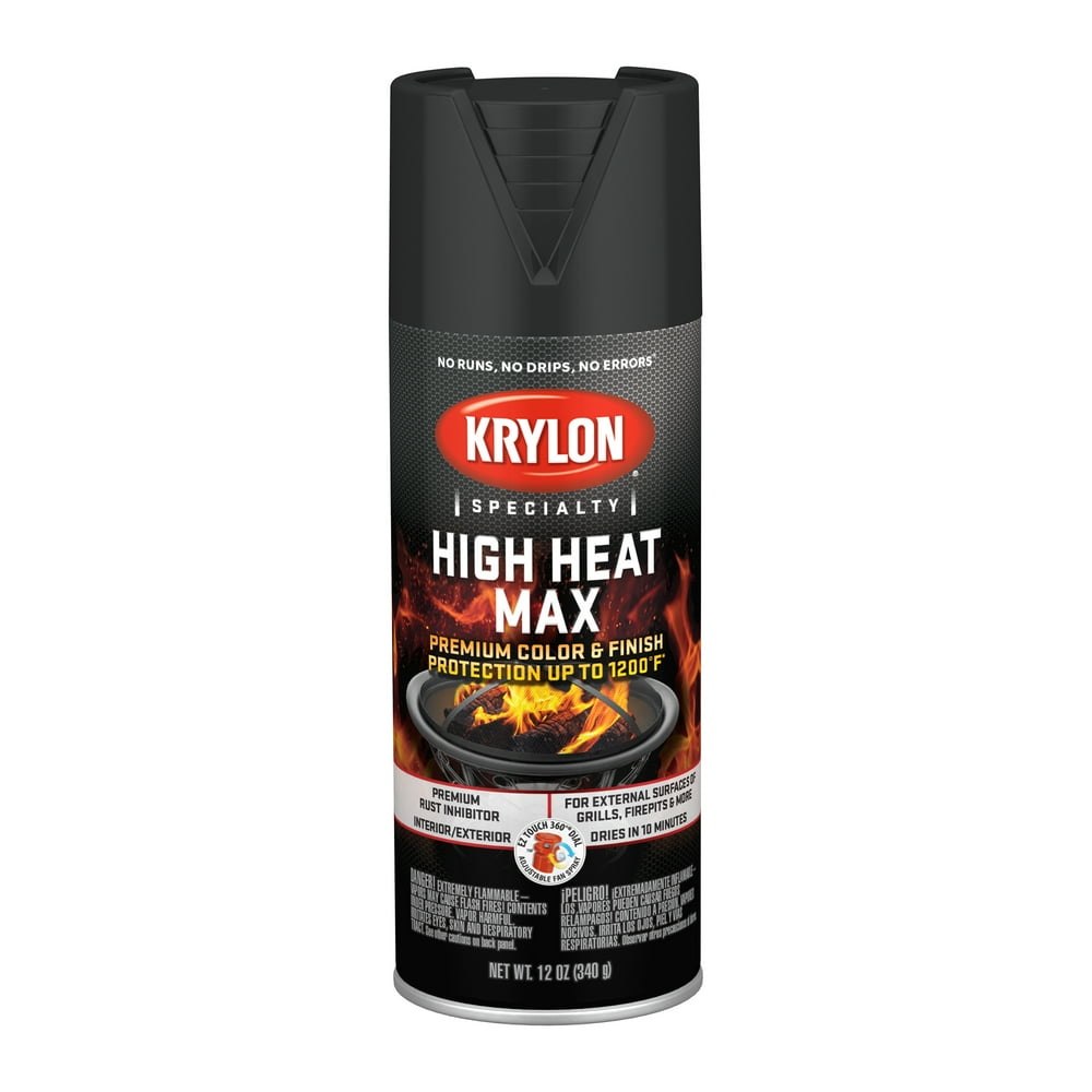 Krylon® High Heat Max, Gloss, Black, 12 Oz.