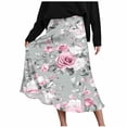 thumbnail image 2 of Gamivast Women's Leopard Print Skirt High Waisted Elastic Waist Flared A Line Flowy Skirt Cute Boho Trendy Casual Beach Office Party Midi Skirt, 2 of 7
