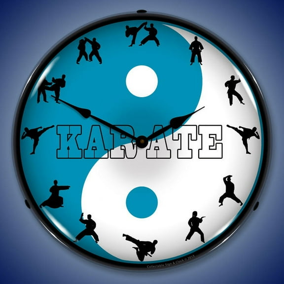Karate  Wall Clock, Lighted: Sports