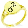 thumbnail image 1 of Stainless Steel Variance Mathematical Minimalist Oval Top Polished Statement Signet Ring, 1 of 1