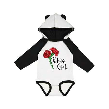 

Inktastic Ohio Girl with Red Carnations Gift Baby Girl Long Sleeve Bodysuit