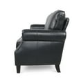 thumbnail image 7 of Noble House Amedou Faux Leather 3 Seater Sofa with Nailhead Trim, Midnight Black and Dark Brown, 7 of 7