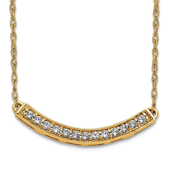 8mm 14k Solid Yellow Gold Diamond Necklace Pendant Necklace for Women - .16 dwt