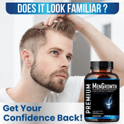 Mens Hair Growth-Hair Vitamins For Men. Anti Hair Loss Supplement, Regrow Hair & Beard.