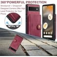 thumbnail image 3 of Case for Google Pixel 7A, Detachable Magnetic Wallet Card Cash Slot Case Cover Support Wireless Charging Functional Kickstand Compatible with Google Pixel 7A 5G 2023 (Red), 3 of 15
