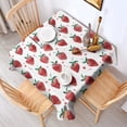 thumbnail image 2 of Strawberry Plants Fruit Watercolor Square Tablecloth,Waterproof Square Table Cover,Wipeable Spillproof Washable Table Cover for Home Kitchen Party Decor 42"X42"(107x107cm), 2 of 6