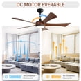 thumbnail image 4 of 52"Modern Ceiling Fan With 3 Color Dimmable and Remote Control 5 ABS Blades Reversible DC Motor With Led Light, 4 of 7