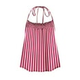 thumbnail image 4 of Penkiiy Women's Striped Halter Tank Top | Sleeveless Casual Summer Top | Trendy Fashion, Must-Have Wardrobe Essential L Pink, 4 of 5