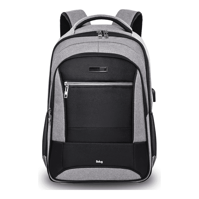 Mochila De Viaje Laptop Gran Capacidad Belug, Negro con Gris