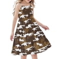 thumbnail image 2 of Nmnitkp Girl Dresses Cute Summer Dresses for Girls Sundress Boho Strap Casual Sleeveless Tiered Cami Dresses Brown,7 Years, 2 of 7