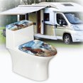 thumbnail image 5 of HELLHERO Galloping Horses on Golden Field Stylish 2 Pack Toilet Lid Cover Set, Elastic Edge Elastic Fabric Toilet Seat Covers Set & Elastic Installation, 5 of 7