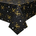 thumbnail image 5 of Juvale 50th Birthday Tablecloths - 3-Pack, 54 x 108 in, Black & Gold - 50th Birthday Decorations for Men & Anniversary Decorations - Disposable Plastic Table Covers, 5 of 7
