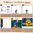 thumbnail image 5 of Wallpaper Forest Scene Bonfire Party Camping Photography Peel and Stick Wall Murals 69"H x 96"W Removable PVC Wall Paper Self-Adhesive Wall Paintings Art Decor for Bedroom Living Room, 5 of 7
