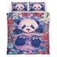 thumbnail image 4 of Juego de cama con bonito panda, 3 piezas, funda de edredón, funda de almohada, edredón de dibujos animados, juego de cama de lujo para niños y adultos POD, 4 of 5