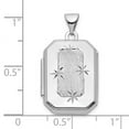 thumbnail image 2 of 14k White Gold Sparkle-Cut Brushed 20mm Rectangular Locket Locket Necklace for Women - 2.1 Grams, 2 of 2
