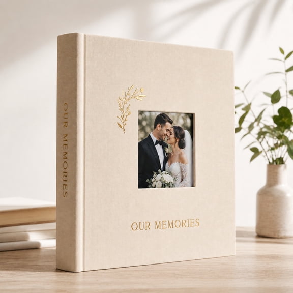 Linen Wedding Photo Album for 4x6 Pictures, Holds Up to 200 Photos, Large Memory Book for Wedding, Family, Baby Moments Keepsake