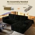 thumbnail image 4 of XIZZI 99.2" Modular Sectional Sofa, No Assembly, Luxe Cloud Boneless Couch with Starry Sparkle Velvet Fabric, High Density Foam & Pocket Springs, Right Chaise, Black, 4 of 11