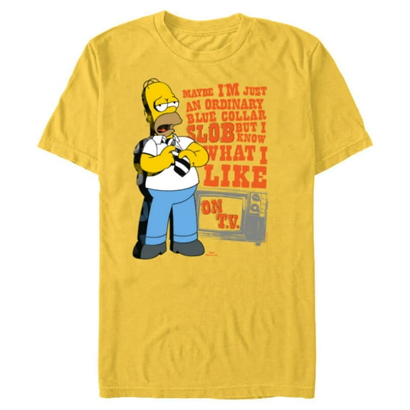 The Simpsons Homer Simpson Just an Ordinary Blue Collar Slob - Short Sleeve Blended T-Shirt for Adults - Customized-Yellow