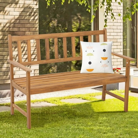 Dkelincs Outdoor Wooden Bench Garden Bench with Backrest and Armrest 705 lbs Capacity for Patio Park Yard