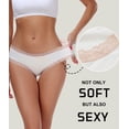 thumbnail image 5 of ANLIQI Womens Lace Underwear Bamboo Viscose Cotton Lace Hipster Panties Pack Soft&Comfy Cute Undies for Ladies Bikini Panty with Bow(4G,L), 5 of 6
