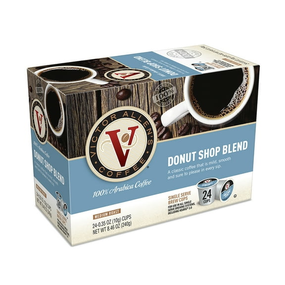 Victor Allen's Coffee Donut Shop Blend Single Serve K-Cup Coffee Pods, Medium Roast, 24 Count