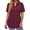 Brown Red, variant on V Neck Henley Blouses for Women Dressy Casual Tops Summer Short Sleeve Shirts Fashion Clothes