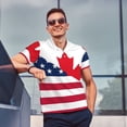 thumbnail image 4 of Fotbe USA Canada Flag Camiseta Polo de Golf para Hombre con Estampado – Camisa Deportiva Transpirable con Cuello Abotonado-X-Large, 4 of 6