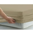 thumbnail image 2 of Solid New Egyptian Cotton 1000 Thread Count 1 Piece Fitted Sheet Extra Long Fit Upto 21" Inches Deep Pocket(Taupe, Queen Size), 2 of 3