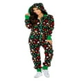 thumbnail image 1 of Combinaison à Capuche pour Femmes, Pantalon Long de Noël, Justaucorps à Manches Longues, Pyjama, Tenue d'Intérieur, 1 of 3