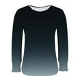 thumbnail image 4 of VgaVtl Womens Tee Shirts Fall Winter Long Sleeve Womens Tops Plus Size Ruffles Layering Gradient Color Blue Loose Shirts,XL, 4 of 6