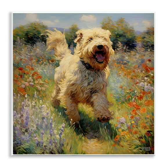 Stupell Industries Happy Running Terrier Dog Animals & Insects Painting Unframed Art Print Wall Art, 12 x 12