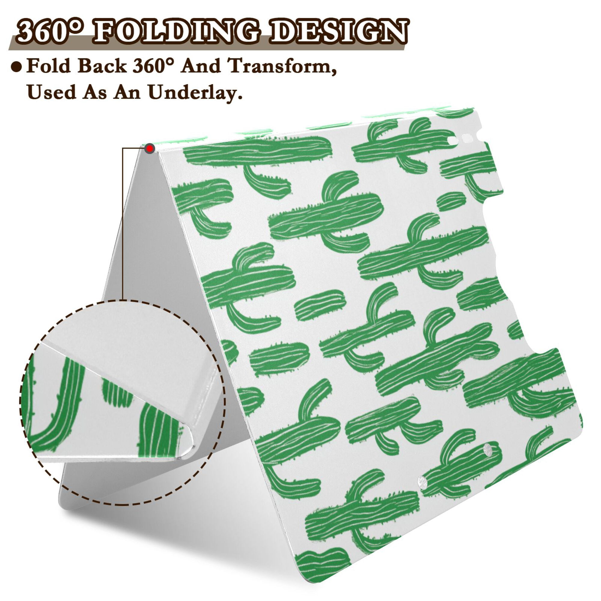 FORMRS A4 Clipboard Folder with Pen Holder Horizontal Foldable School Office Binder, Cactus Pattern