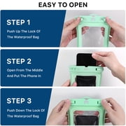 Waterproof Phone Pouch with Adjustable Lanyard, Universal Fit Dry Bag Case for Smartphones up to 6.9, Clear Touch Screen, IPX8 Waterproof for Beach, Swimming, Travel & Outdoor,Mint