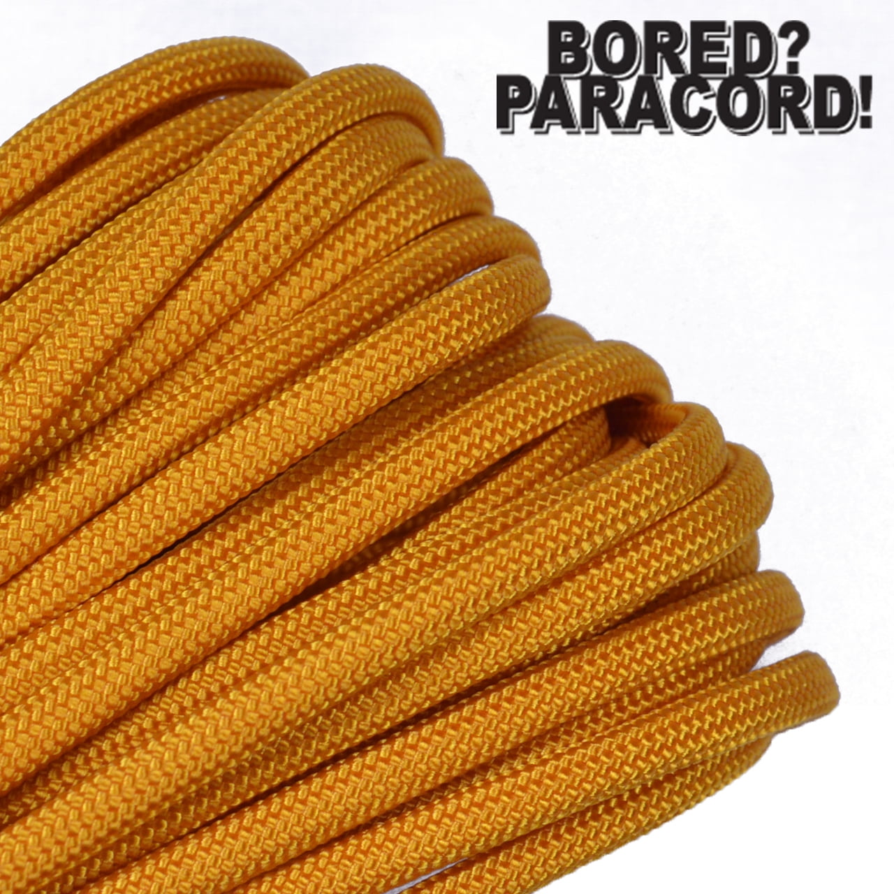 100 feet BoredParacord Brand 550 lb Mustard Yellow