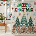 thumbnail image 6 of Shower Curtain 60"W x 72"L Christmas Trees Gingerbread Man Snowflake Linen Fabric Shower Curtains Set with Hooks Water Repellent Bathroom Curtains Machine Washable Bathroom Accessories, 6 of 9