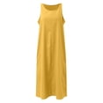 thumbnail image 5 of JIAYUE Women's Dress Ankle-Length Casual Round Neck Summer Sleeveless Adjustable Straps Buttons Long With Pocket Trendy Female Dresses, 5 of 5