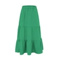 thumbnail image 4 of GZWYHT Maxi Skirt Fall Skirts Women's Summer Boho Flowy Swing Tiered A-Line Midi Skirt 2025 Fashion Trendy Elastic Waist Pleated Long Beach Dress Long Skirt Flowy Skirt Womens Skirt Green Skirt L, 4 of 7