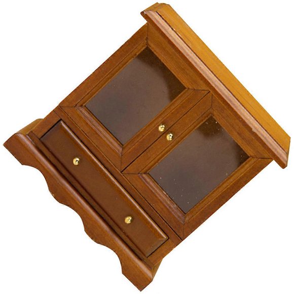 Miniature Shelf For Dollhouse Wooden Mini Bookshelf Storage Light Brown 1Set
