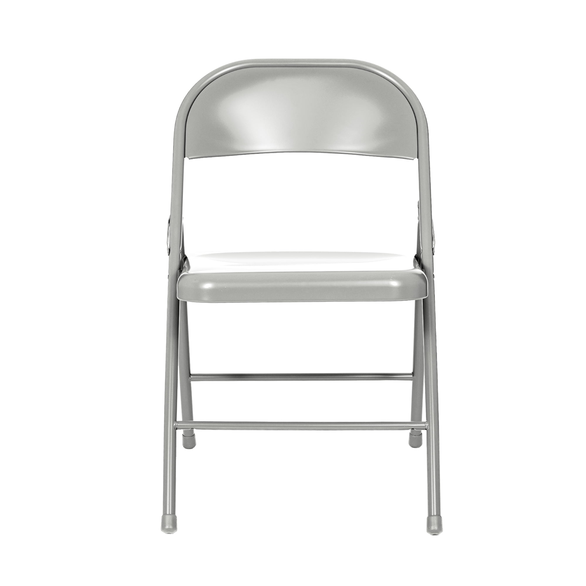 Hampden Furnishings Bernadine Collection Basics All Steel Folding Chair, Grey, Pack of 4
