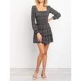 thumbnail image 3 of Mini vestido estampado de lunares de algodón de manga larga de otoño para mujer$ Moda de otoño/invierno Vestido estampado de manga larga de mujer Adepaton HMHZ1833-4, 3 of 6