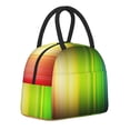 thumbnail image 2 of YFYANG Portable Waterproof Insulated Lunch Bag, Rainbow Line Texture Reusable Cooler Bag / Picnic Bag for Adults Teens, 2 of 9