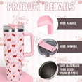 thumbnail image 3 of 40oz Pink Bow Cherry Tumbler with Handle Straw and Lid Coquette Bowknot Cherries Travel Tumbler Coffee Cup for Women Friend Holiday Birthday, 3 of 6