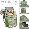 thumbnail image 2 of Symmetrical Rustic Style Insulated Cooler Backpack - 20L Soft Cooler Bag, Nordic Design for Picnic, 2 of 5