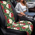thumbnail image 4 of Eheartsgir Christmas Poinsettia Quilted Front Seat Cover, Airbag Compatible Quilted Padded Fabric Car Front Seat Covers 2 Piece Non-Slip Car Seat Covers for Truck, 4 of 7