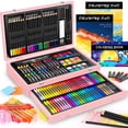 thumbnail image 1 of Art Supplies Caliart, set de arte de madera de lujo con estuche, paquete de 153 unidades, 1 of 7