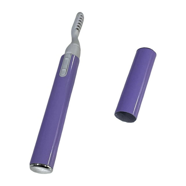Seitruly Rizador de pestañas eléctrico para niñas Herramientas de maquillaje alimentadas por batería Suministros de belleza Difuminador de ojos Violeta