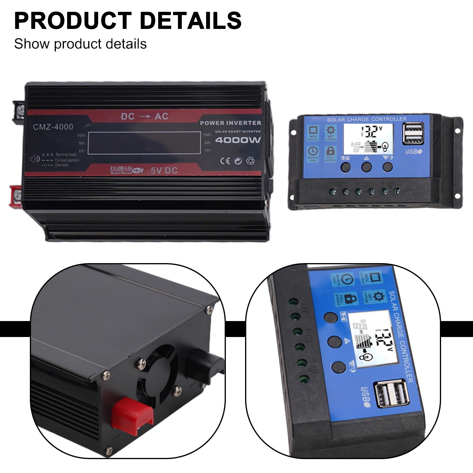 220V 6000W Solar Panel Kit Complete Solar Power Generator 30A Home Grid System Solar Inverter Kit Universal Car Accessories