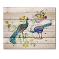 thumbnail image 3 of Designart 'Iris Flowers and Peacocks' Traditional Print on Natural Pine Wood, 3 of 5